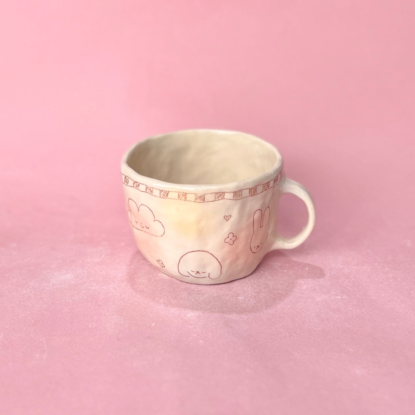 Checkerboard Bubblegum Scribble Mug