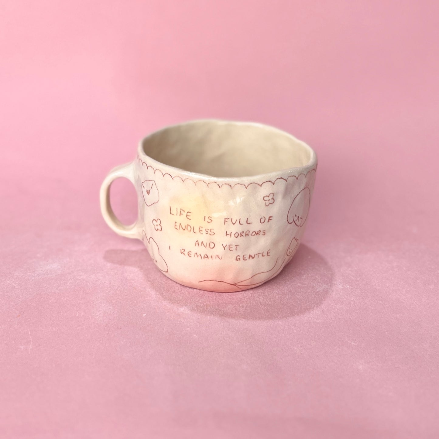 "Yet I Remain Gentle" Bubblegum Scribble Mug