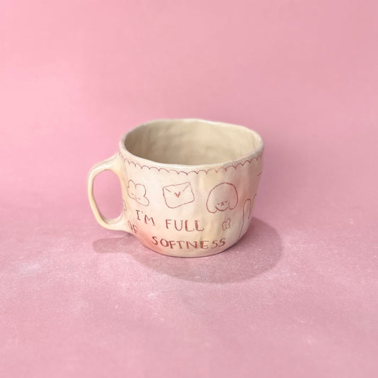 "I'm Full of Softness" Bubblegum Scribble Mug