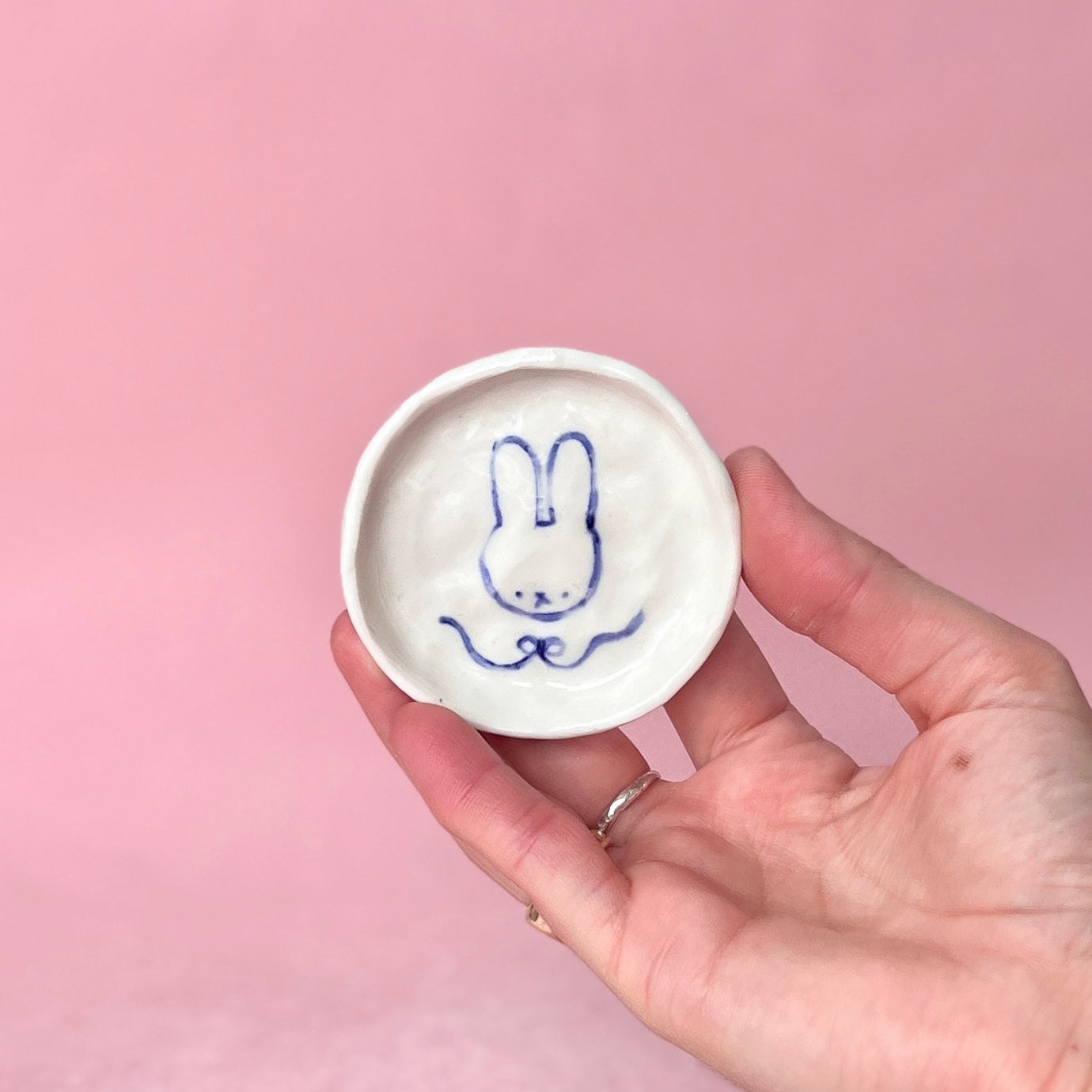 Bunny with Bow Trinket Dish