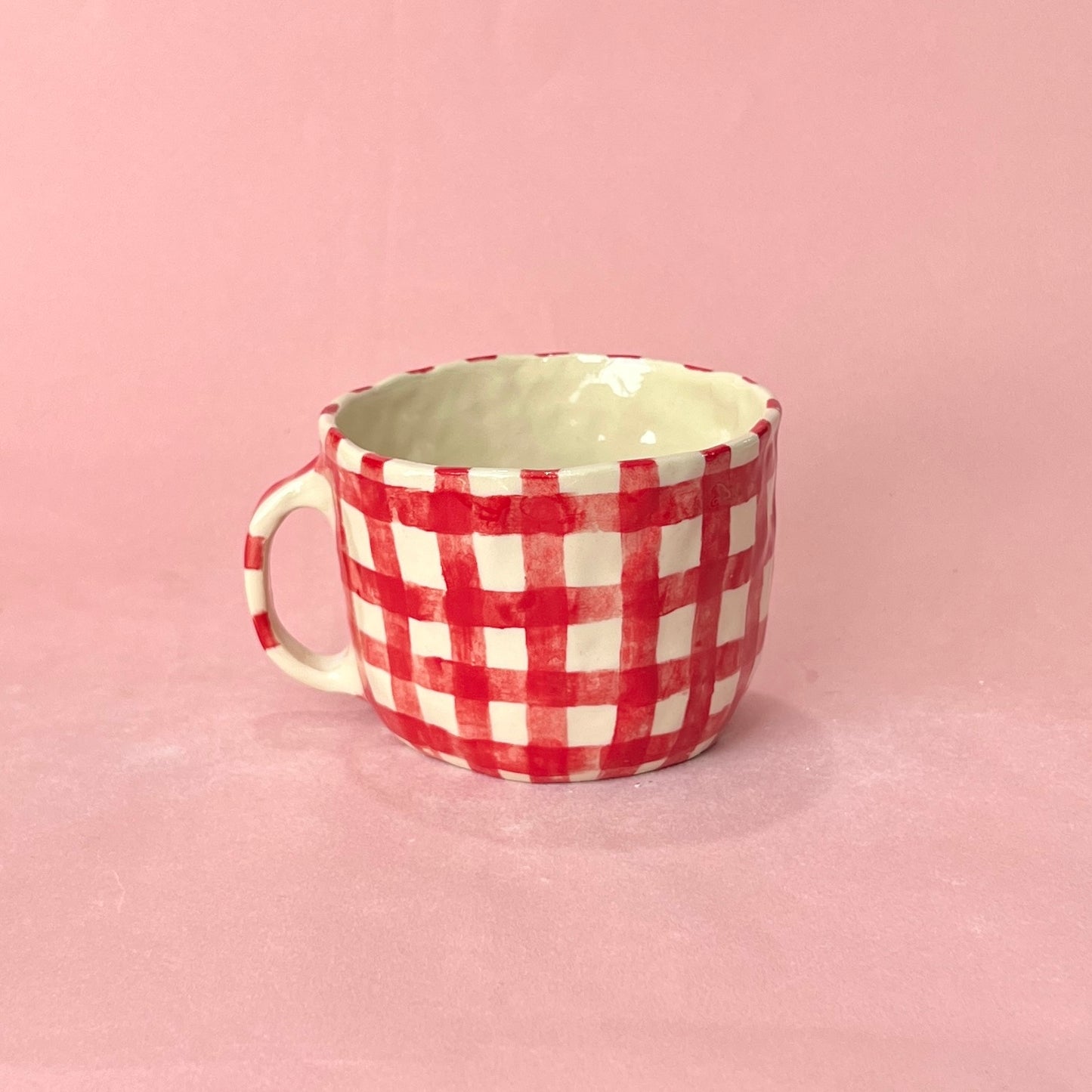 Red Gingham Mug