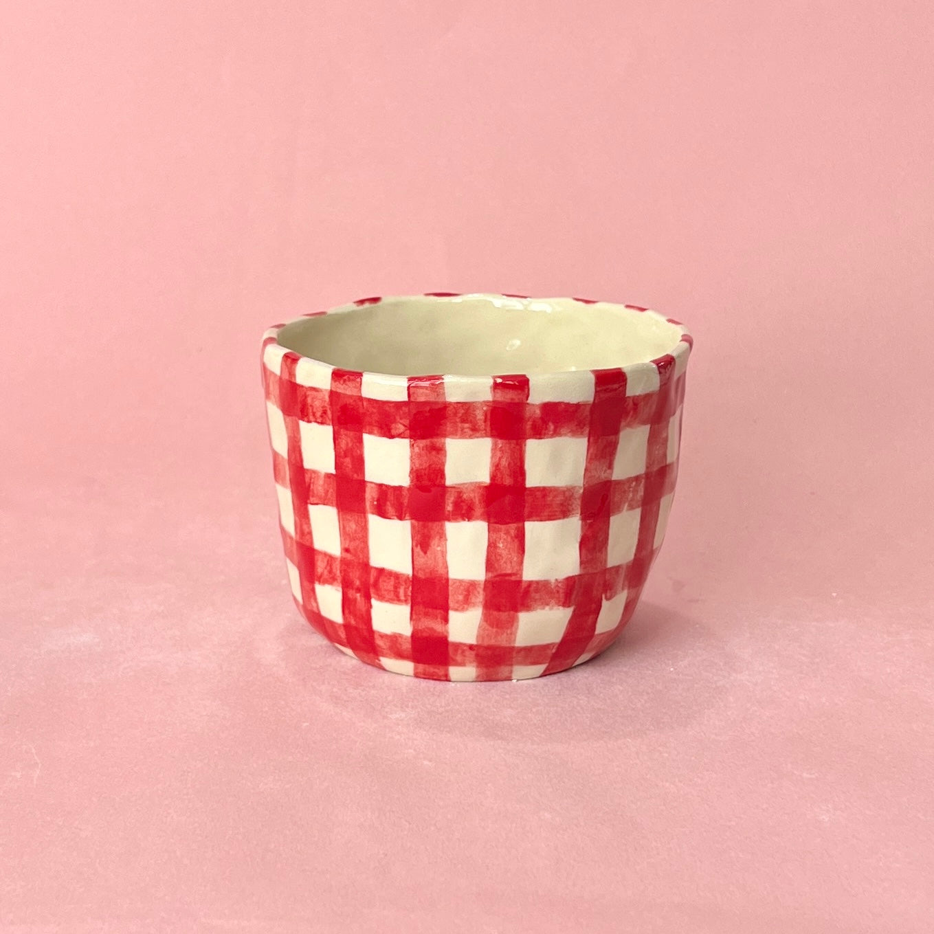 Red Gingham Mug