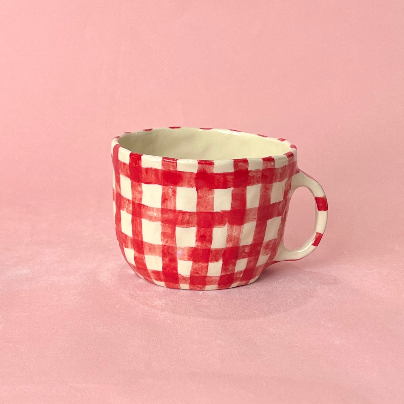 Red Gingham Mug