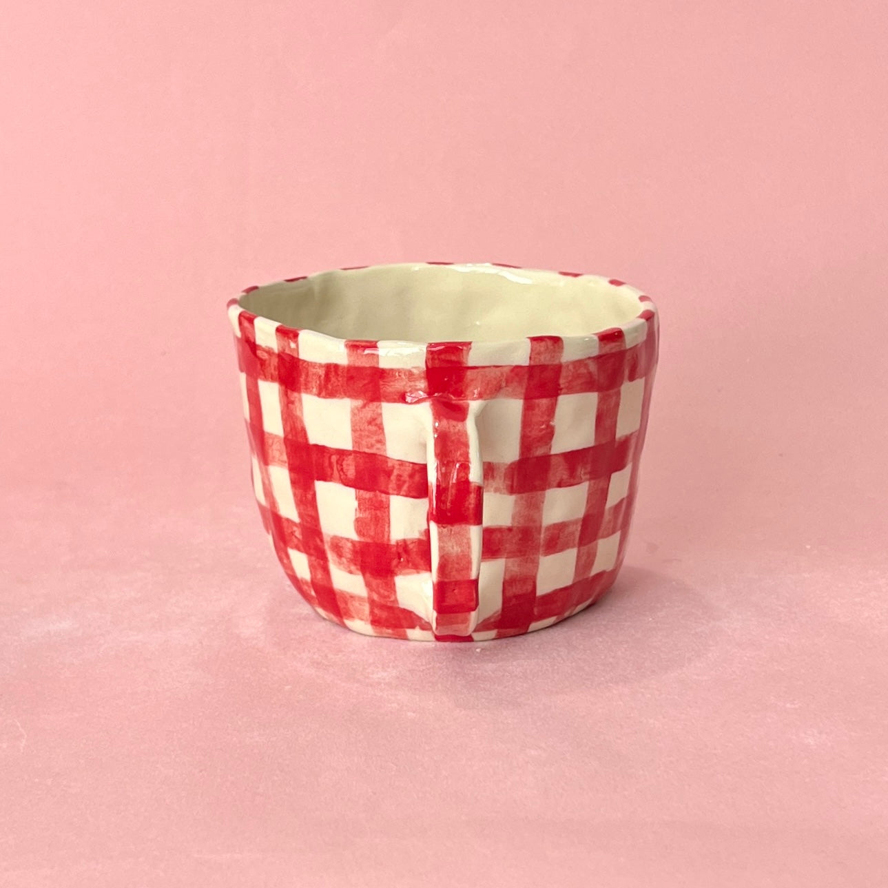 Red Gingham Mug