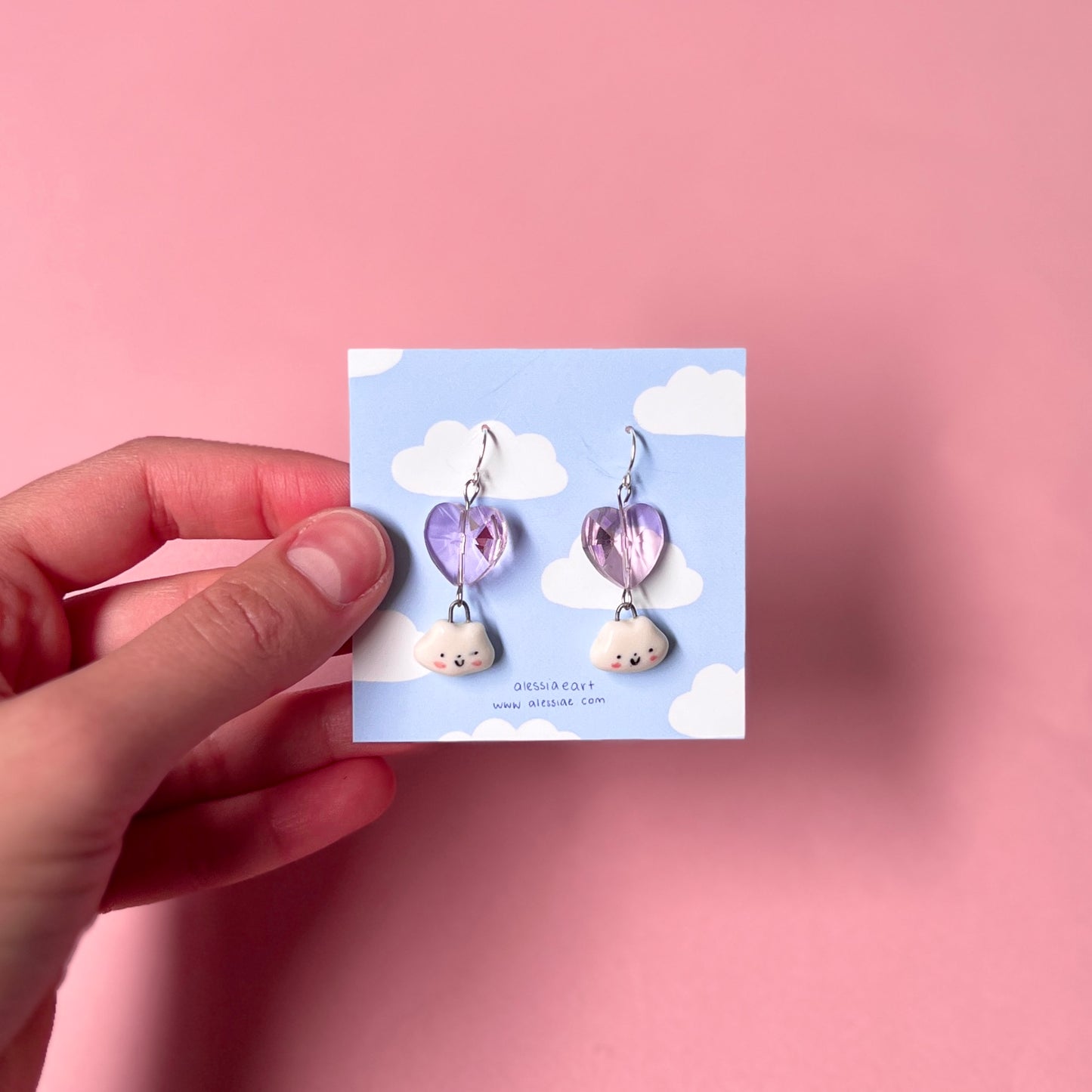 Cloudy Heart Earrings