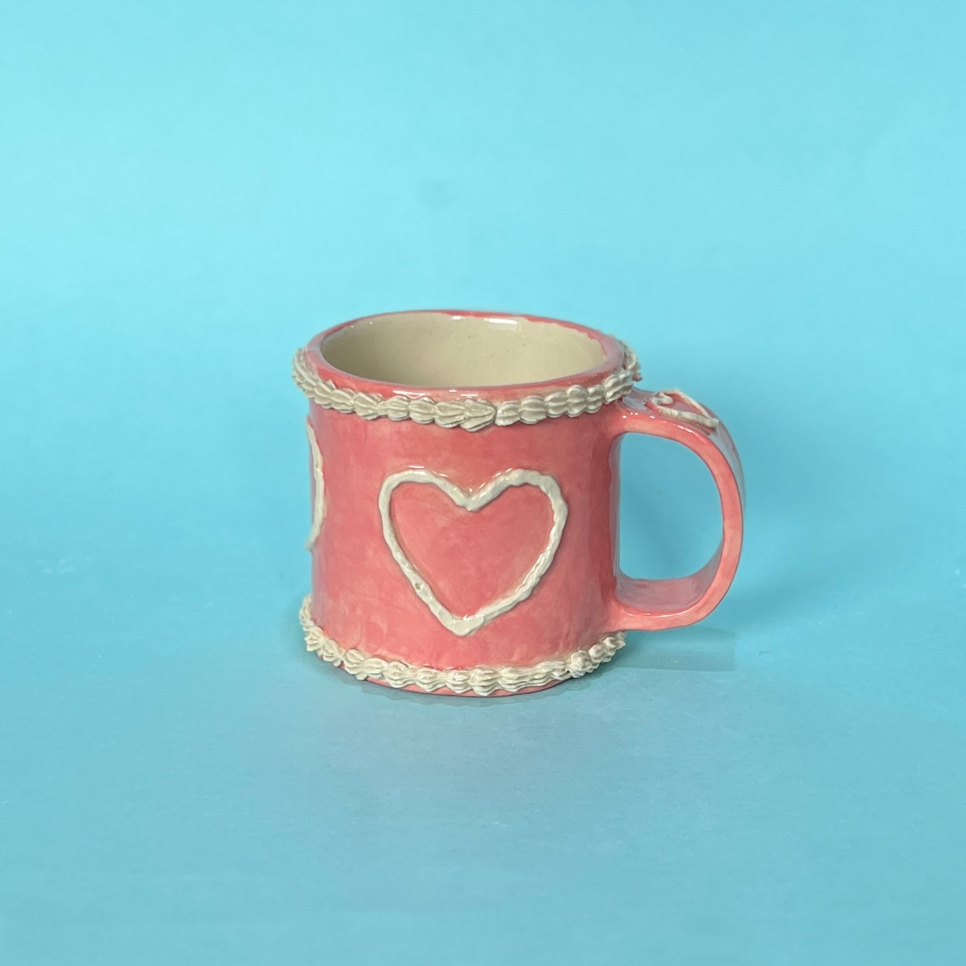 Pink Heart Royal Icing Mug