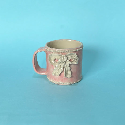 Pink Bow Royal Icing Mug