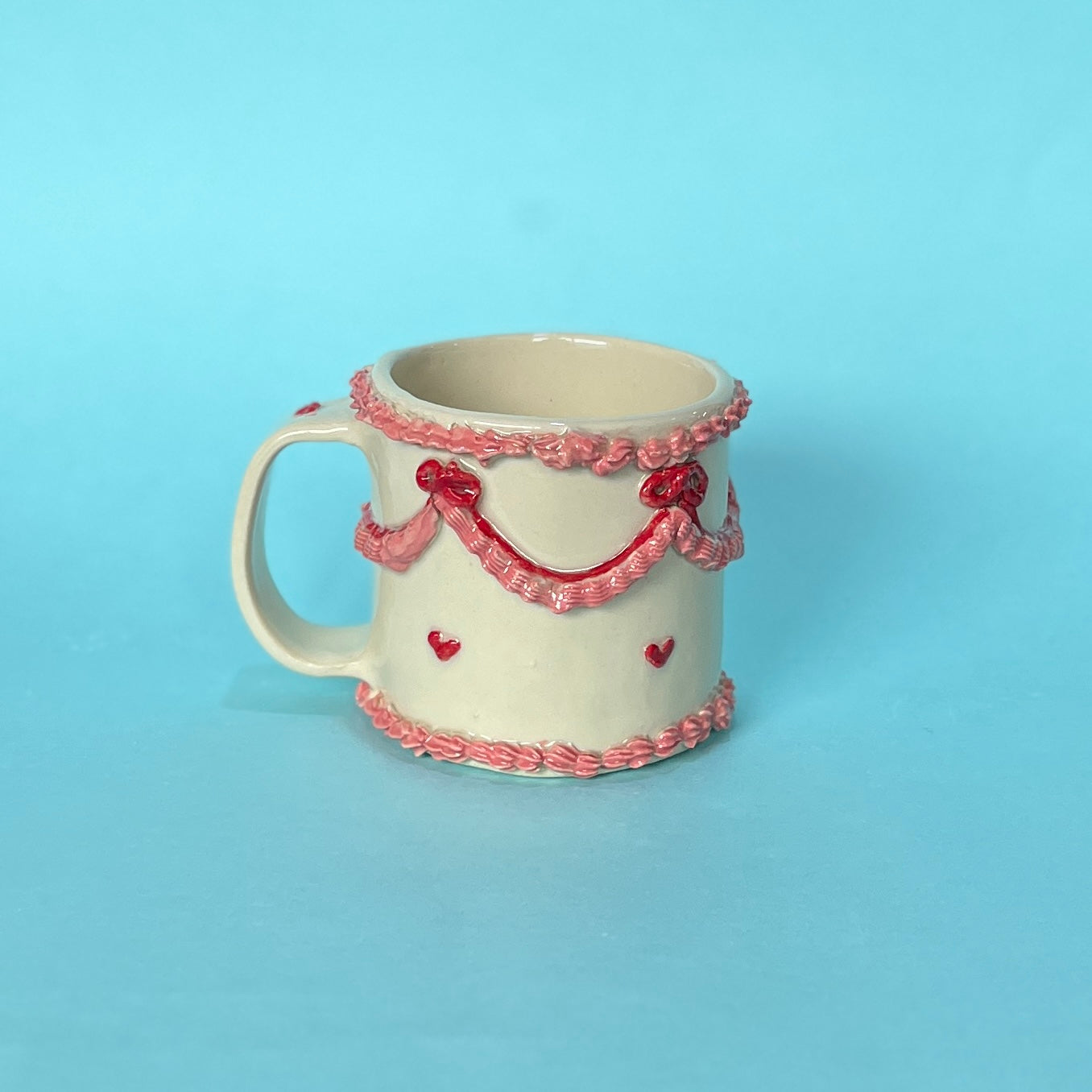 Pink and Red Royal Icing Mug