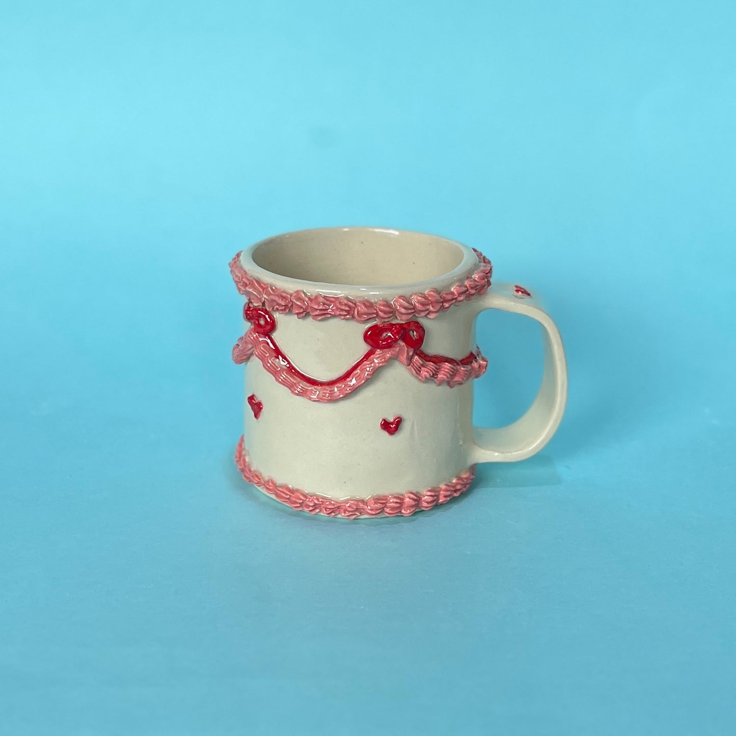Pink and Red Royal Icing Mug