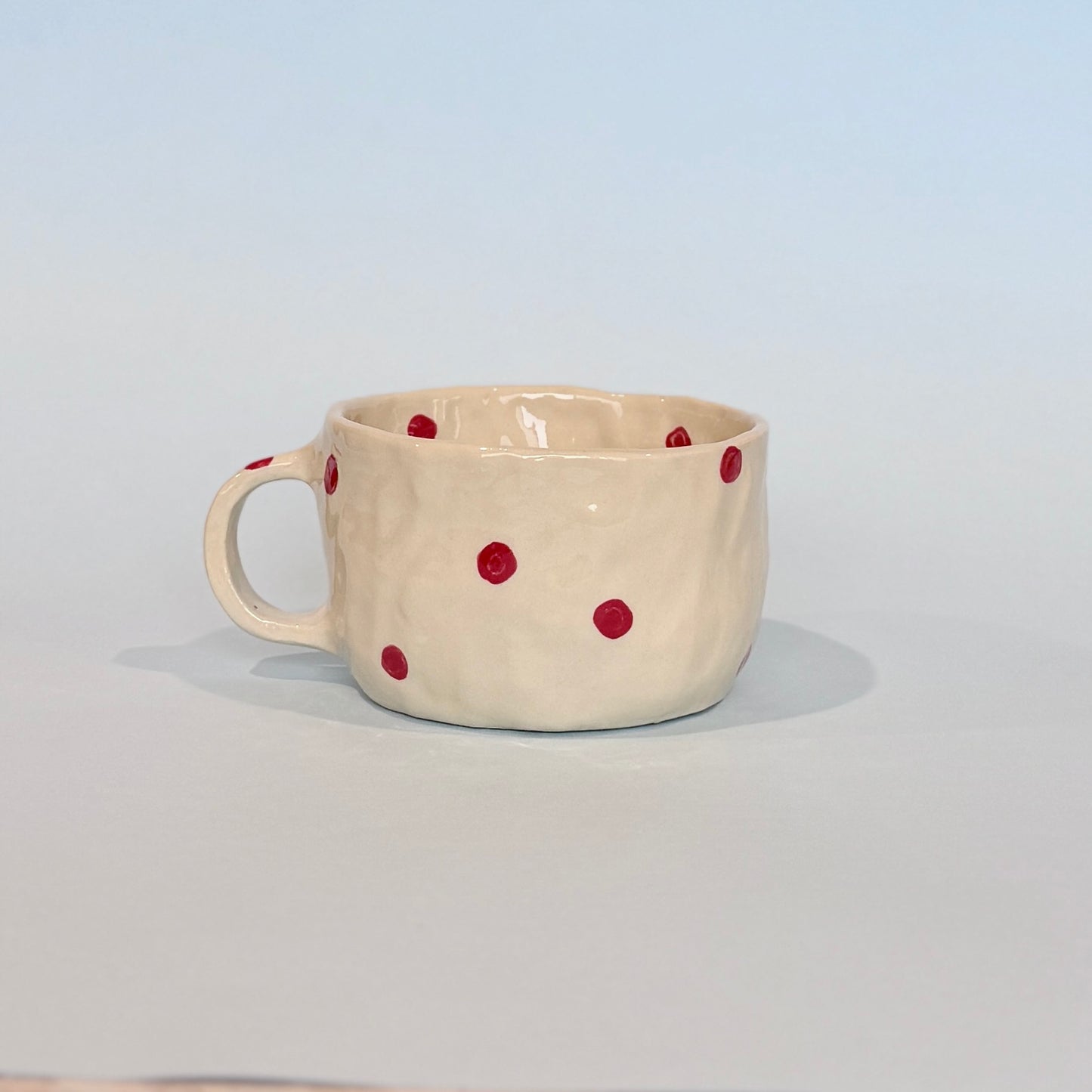 Red Spotty Short Mug