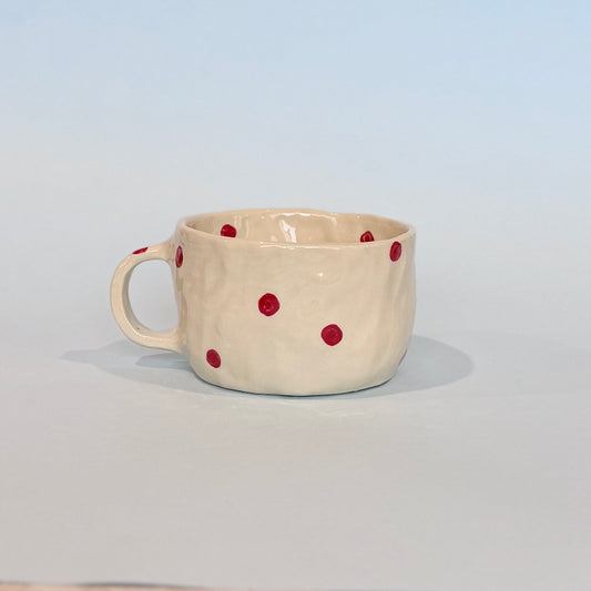 Red Spotty Short Mug