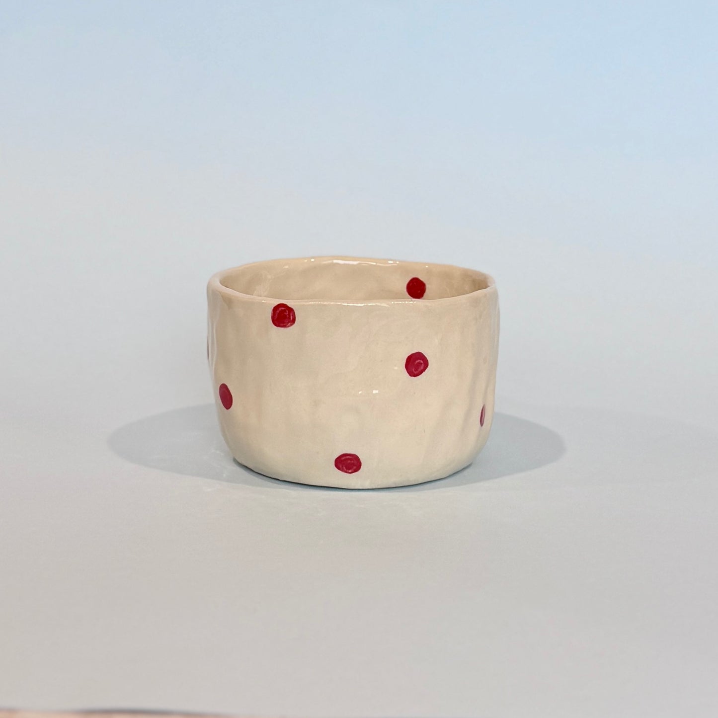 Red Spotty Short Mug
