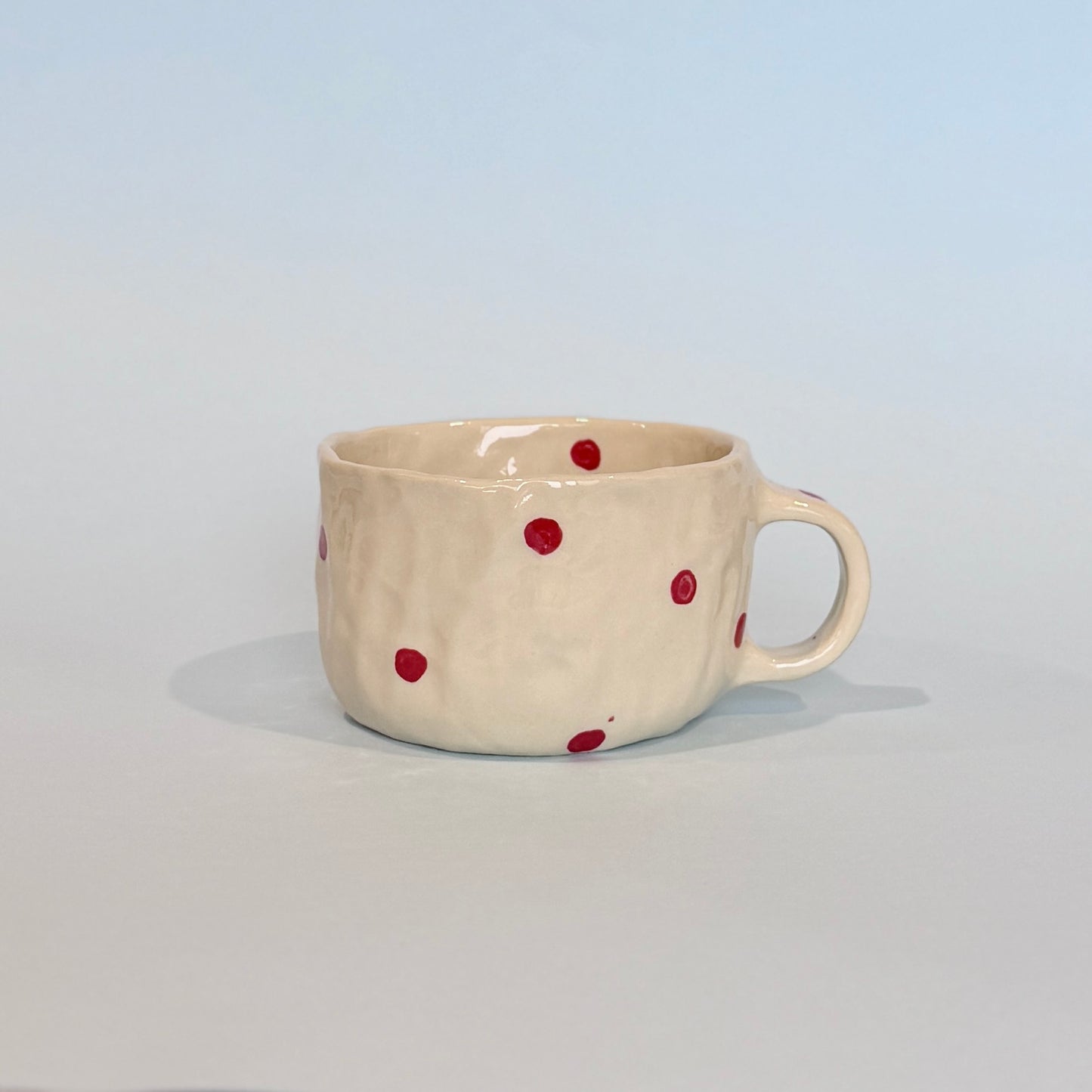 Red Spotty Short Mug