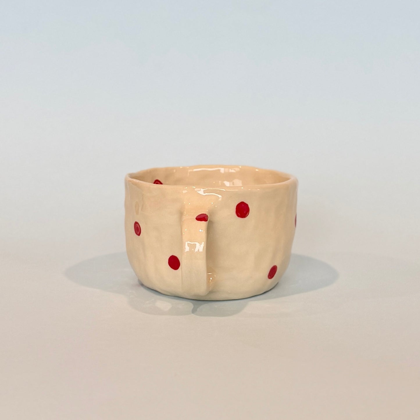 Red Spotty Short Mug