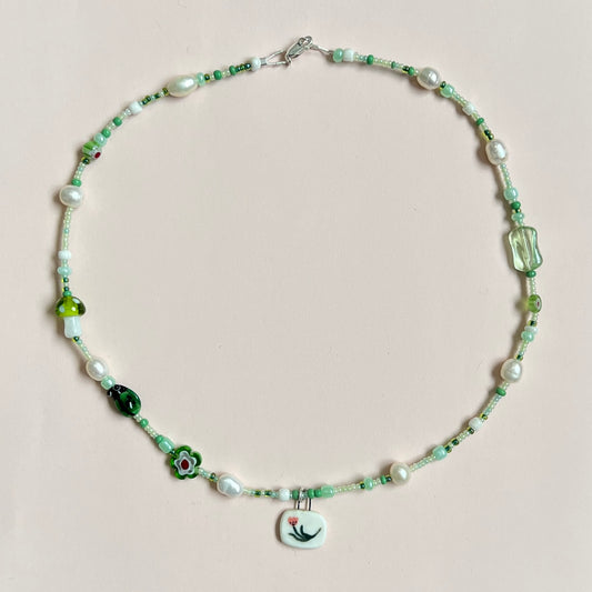 Green Tulip Necklace