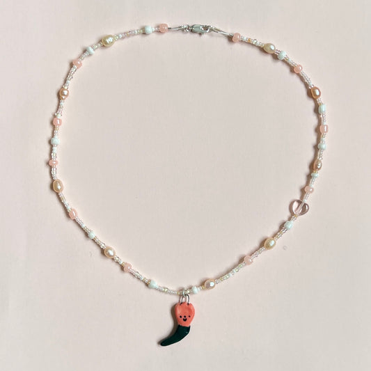 Pink Tulip Necklace