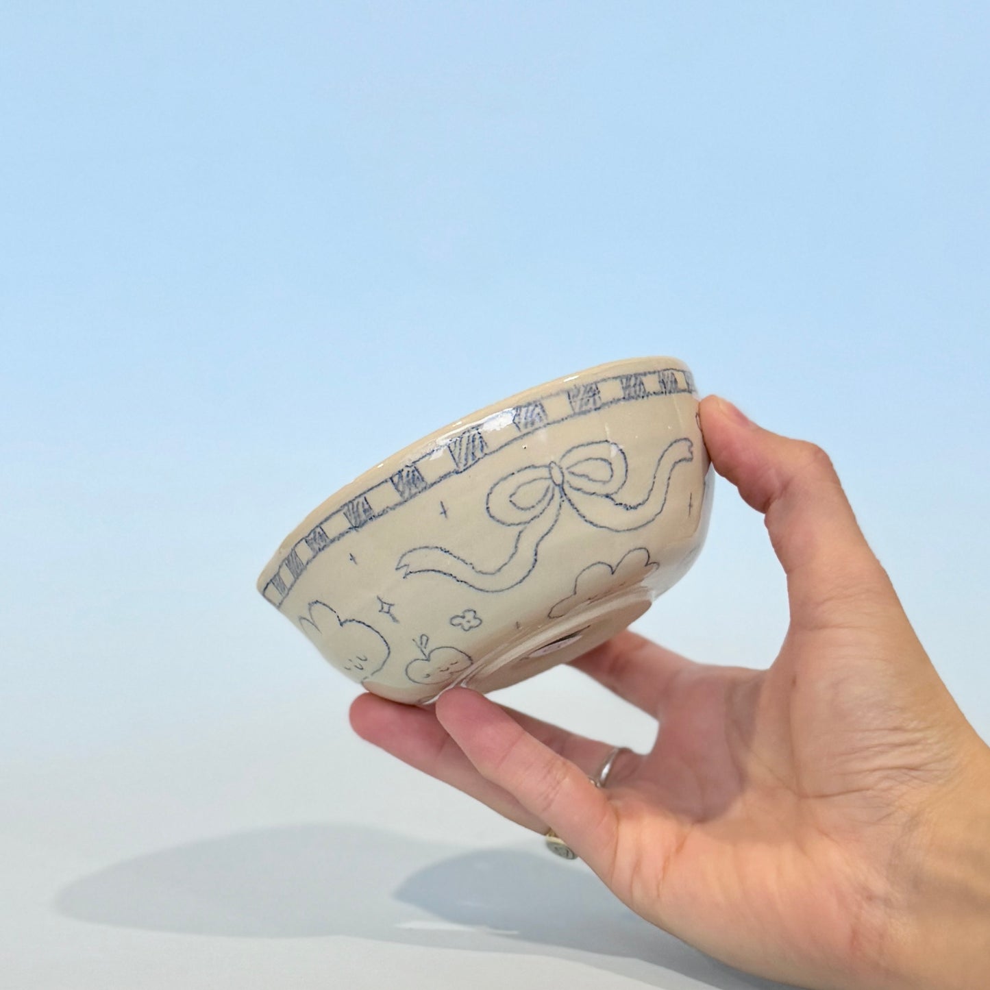 Checkerboard Scribble Matcha Bowl