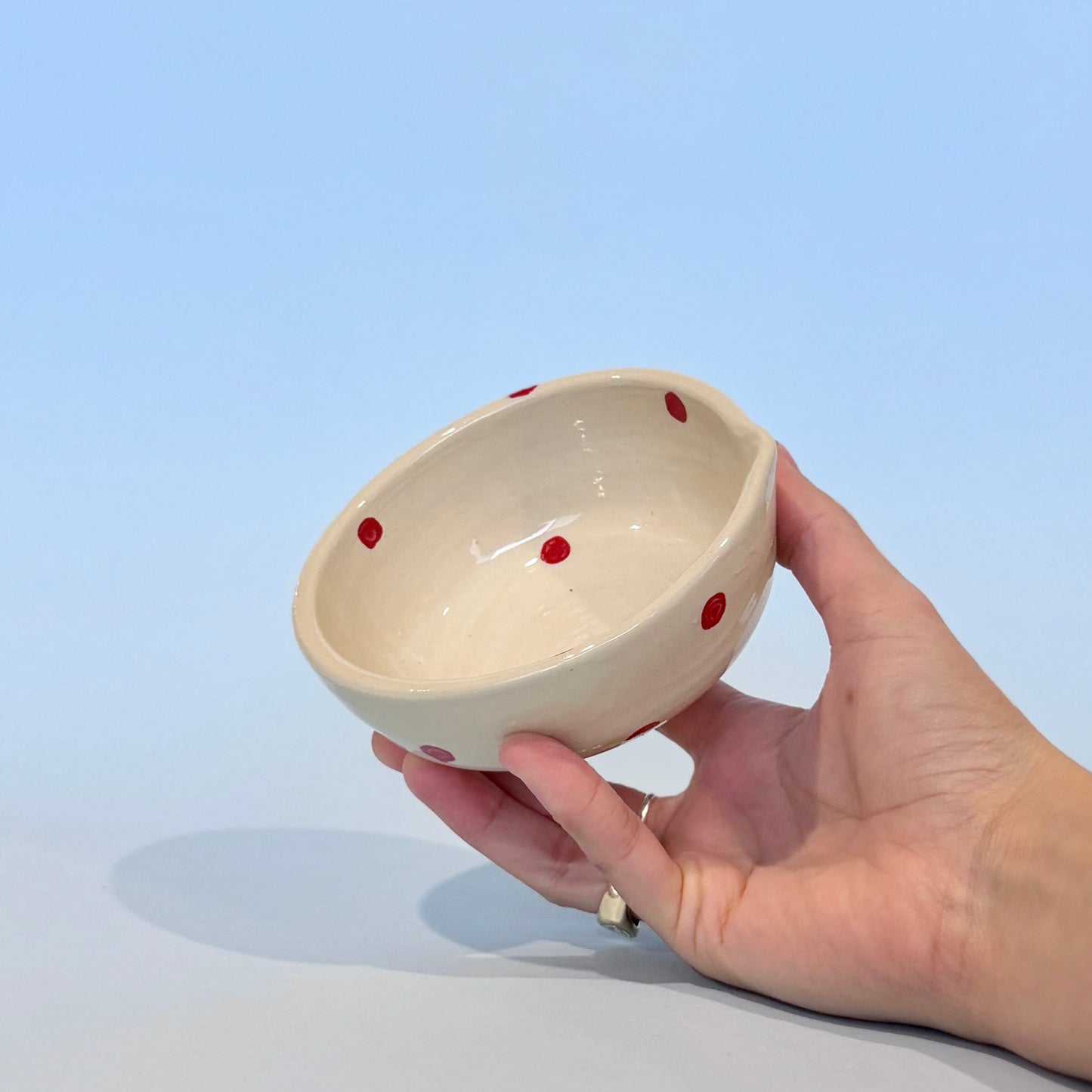 Red Spotty Matcha Bowl