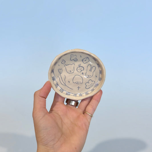 Checkerboard Scribble Trinket Dish