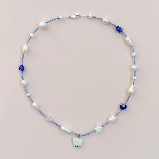 Navy Bear Necklace