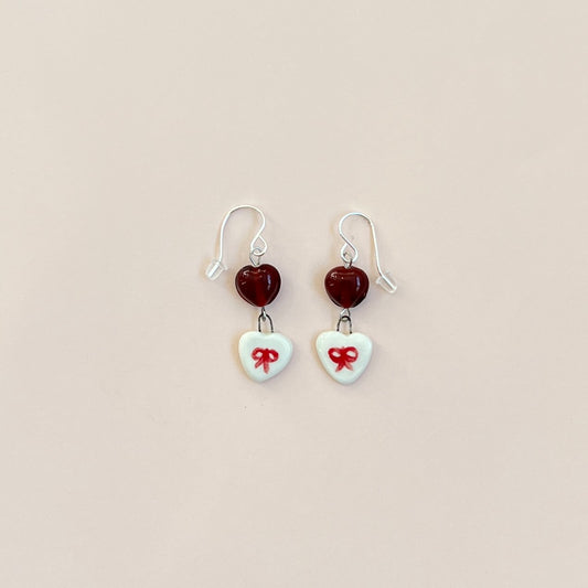 Red Ribbon Earrings