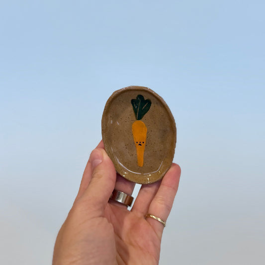 Tiny Sad Carrot Trinket Dish