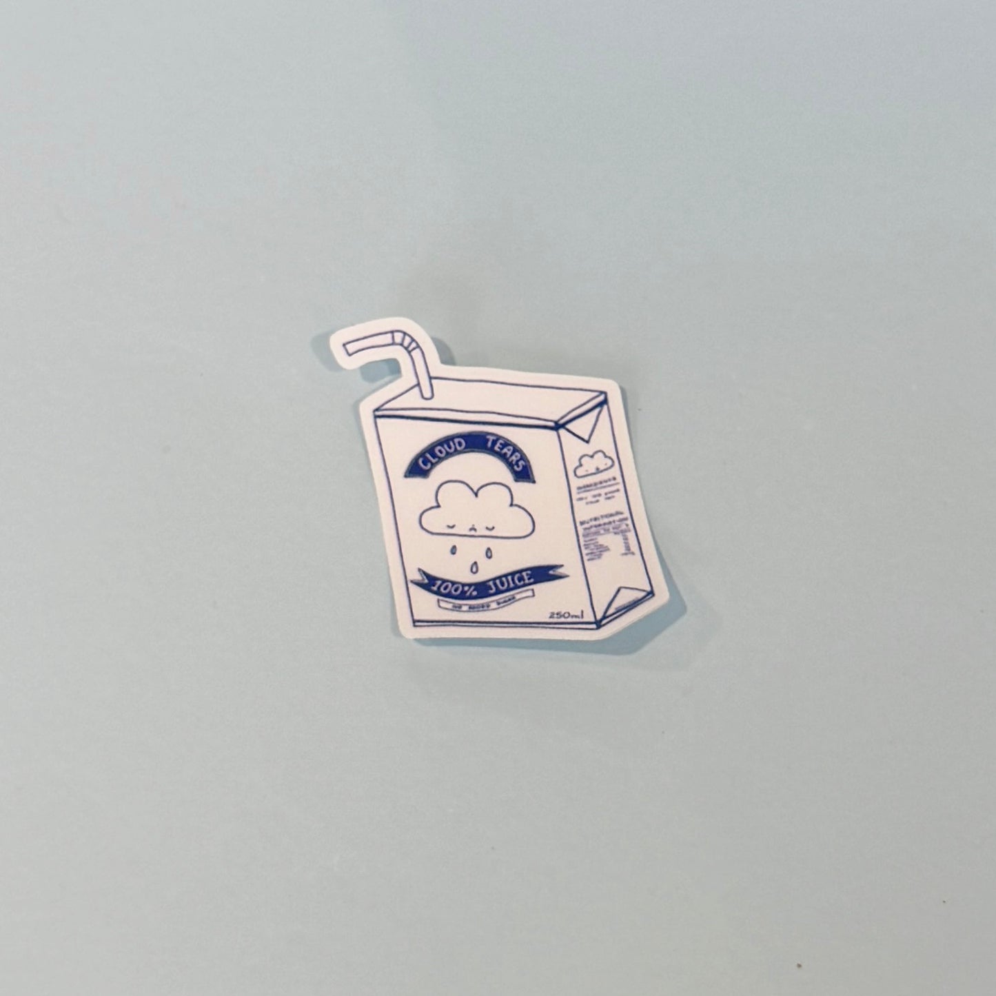 Cloudy Tears Juice Box Sticker