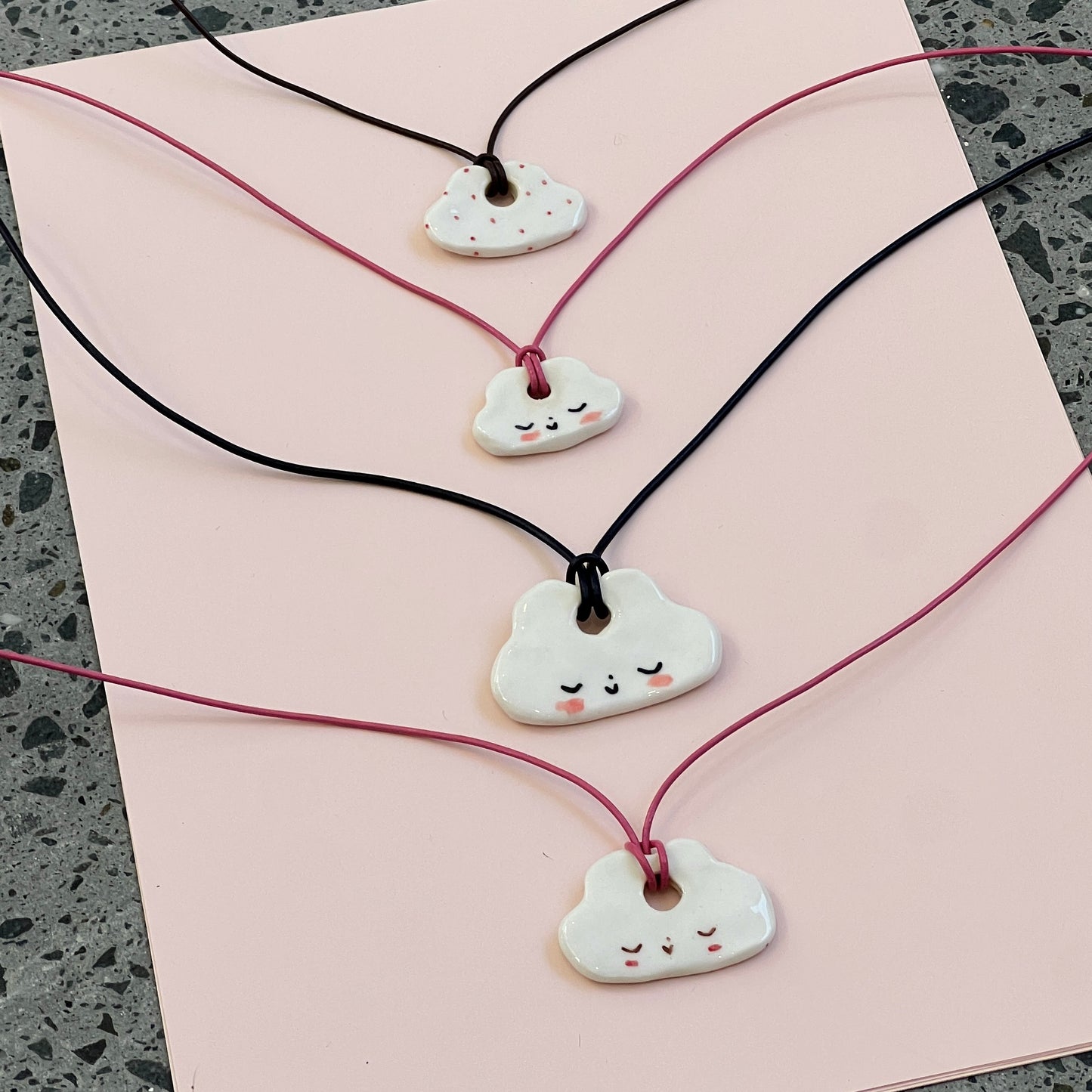 Leather Cloud Necklaces