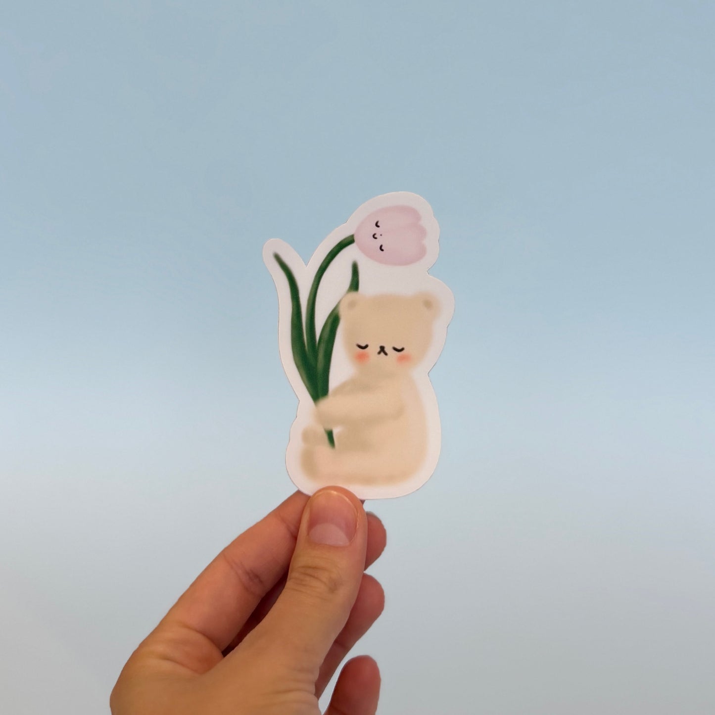 Bear with Tulip Sticker