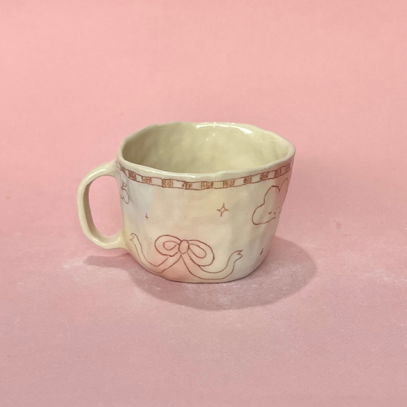 Checkerboard Bubblegum Scribble Mug 1