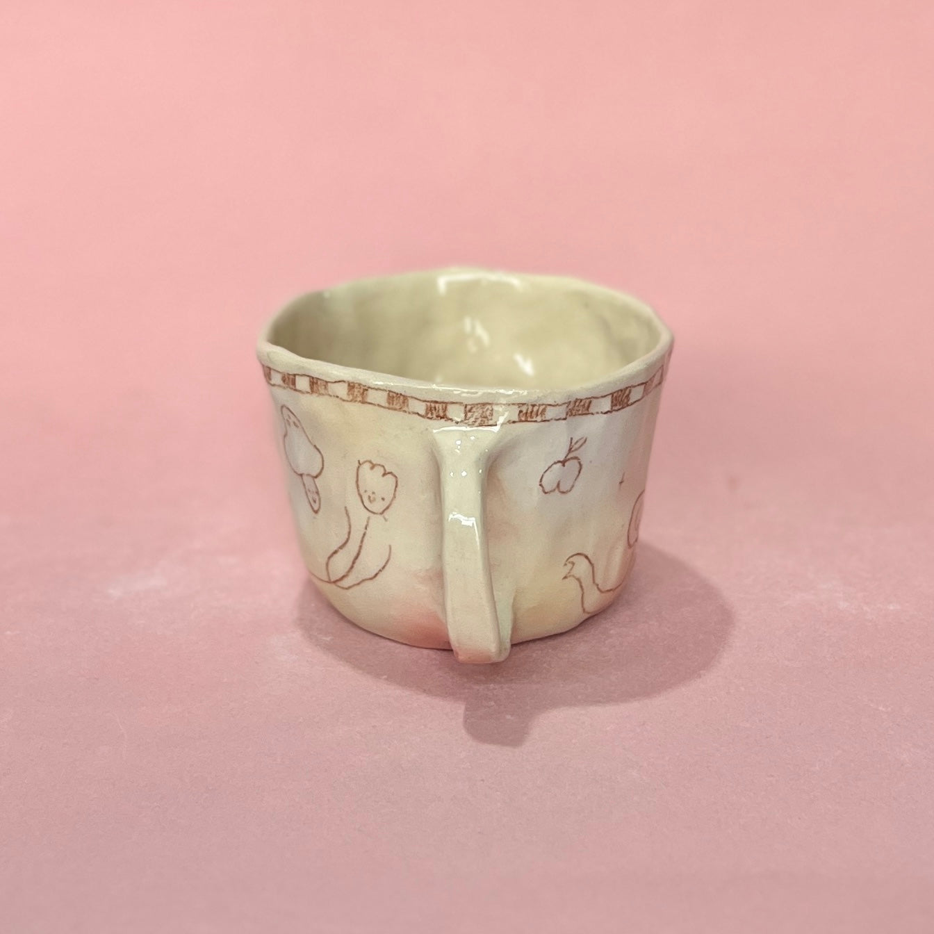 Checkerboard Bubblegum Scribble Mug 1