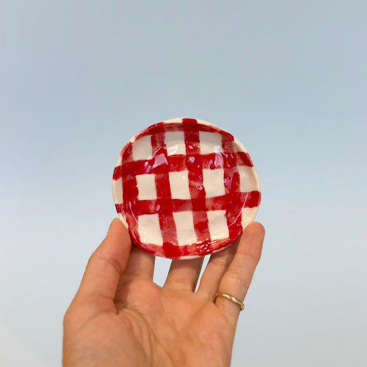 Gingham Trinket Dish [Sample]