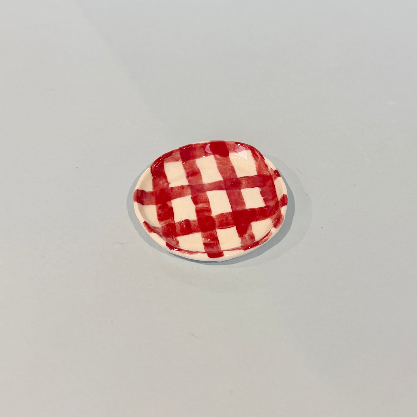 Gingham Trinket Dish [Sample]