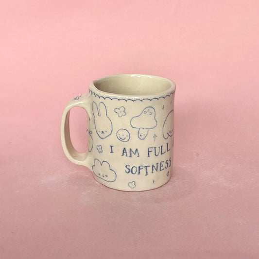 "I am full of softness" Medium Scribble Mug