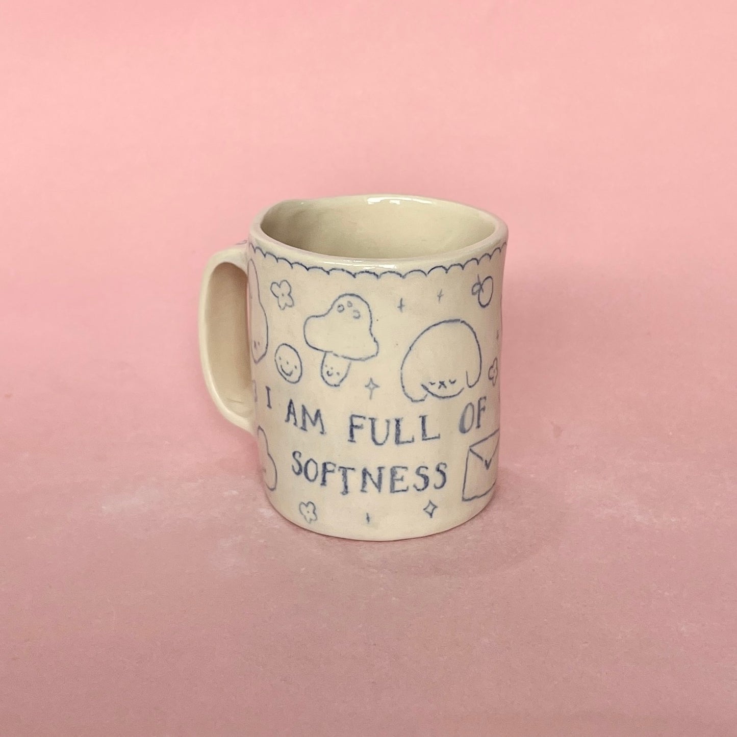 "I am full of softness" Medium Scribble Mug