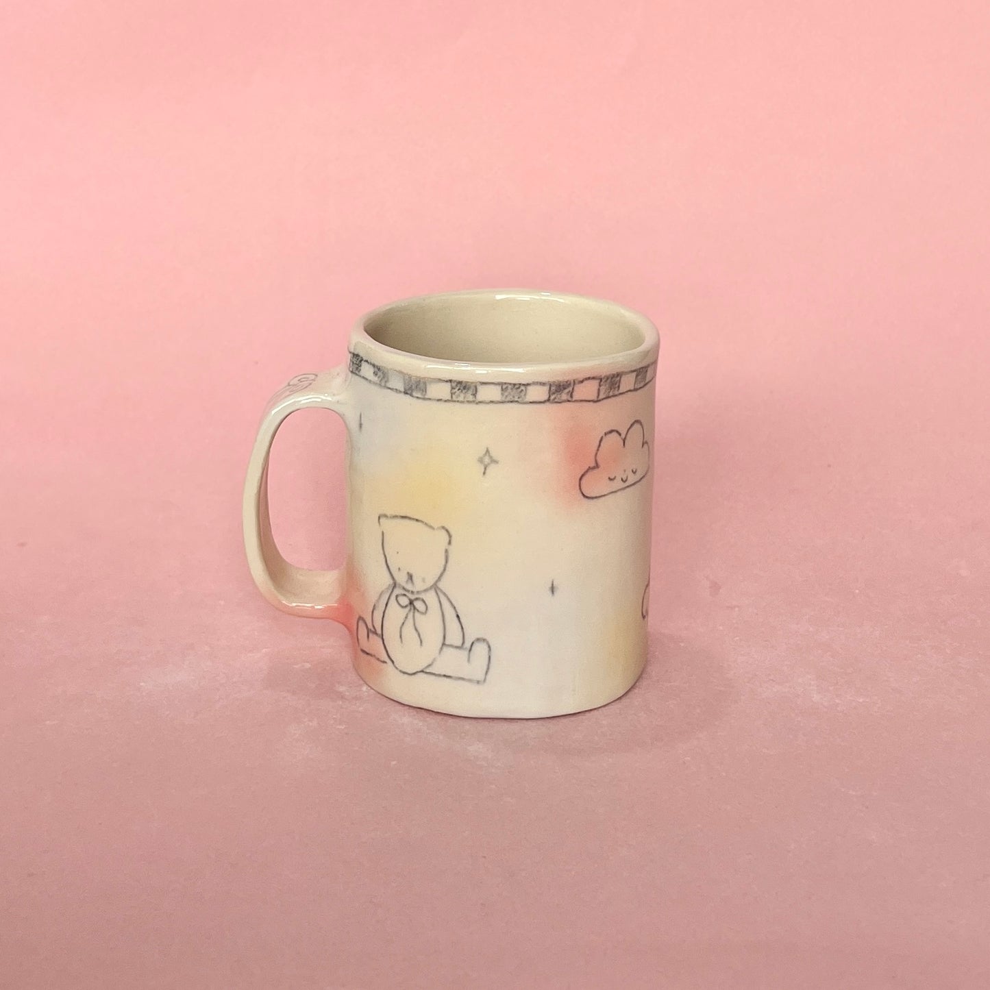 Bubblegum Checkerboard Scribble Medium Mug