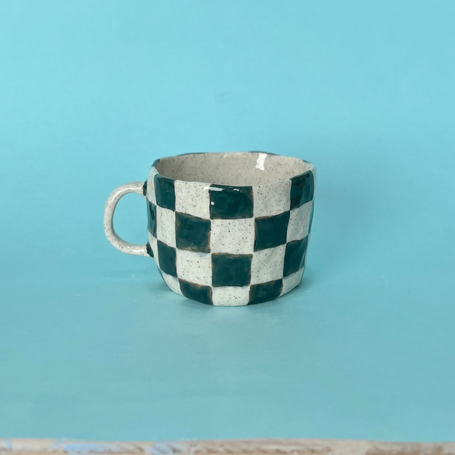 Dark Green Checkerboard Mug