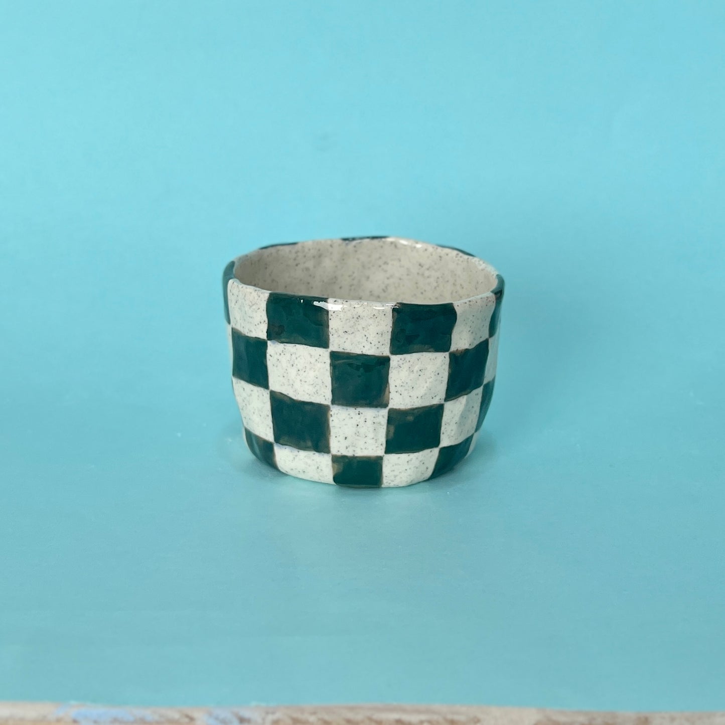 Dark Green Checkerboard Mug