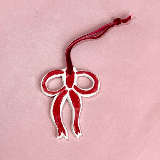 Long Red Ribbon Ornament
