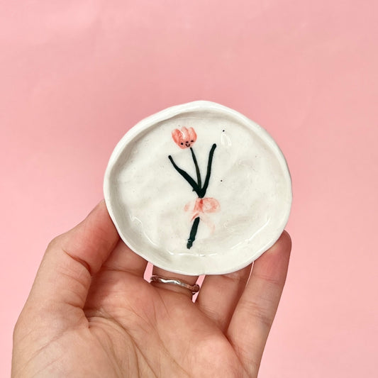 Tulip Trinket Dish with Bow