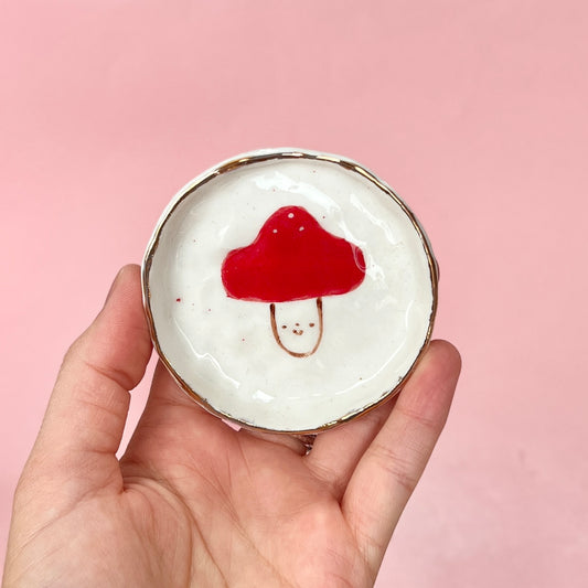 Mushroom with Gold Trinket Dish