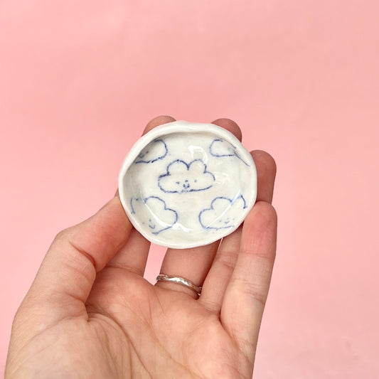 Small Scribble Clouds Trinket Dish