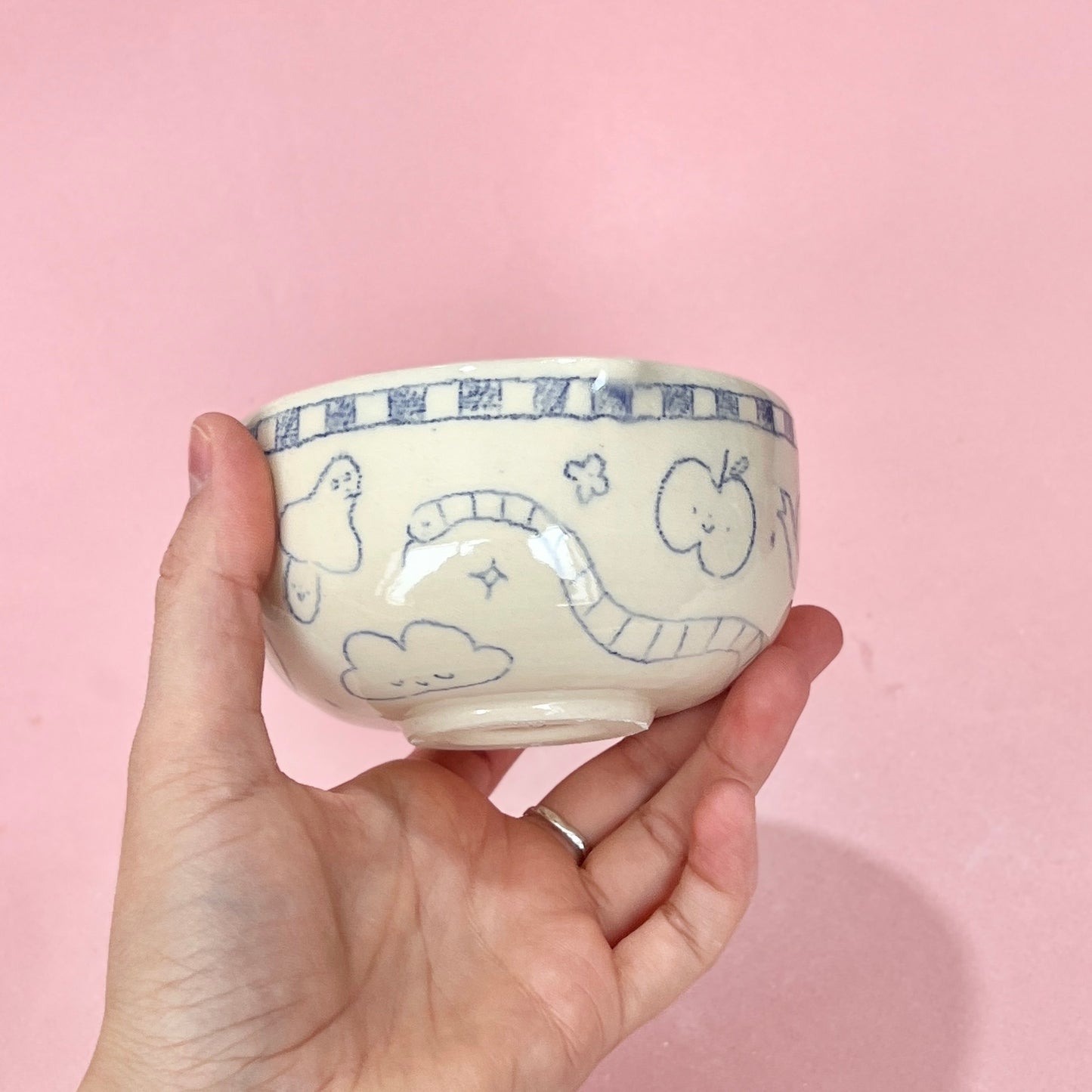 Checkerboard Scribble Matcha Bowl