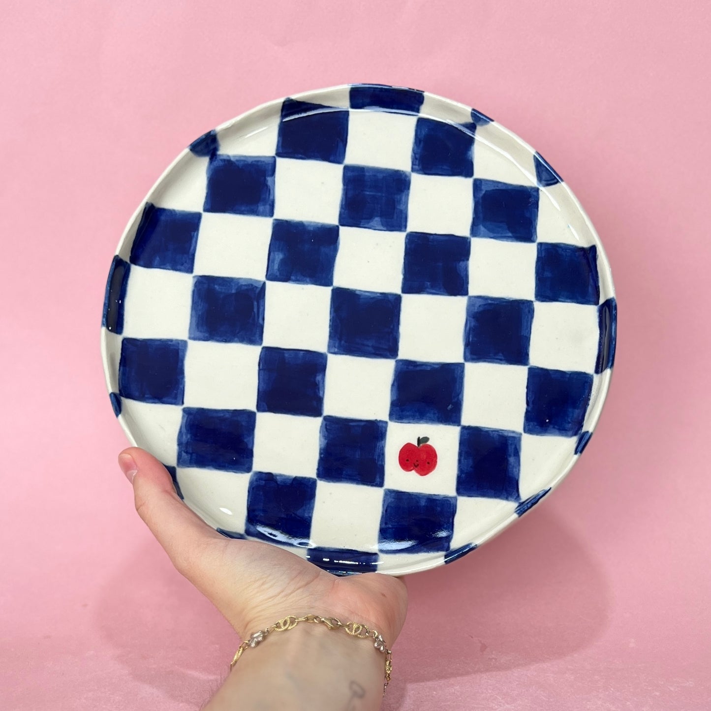 Checkerboard Apple Large Plate