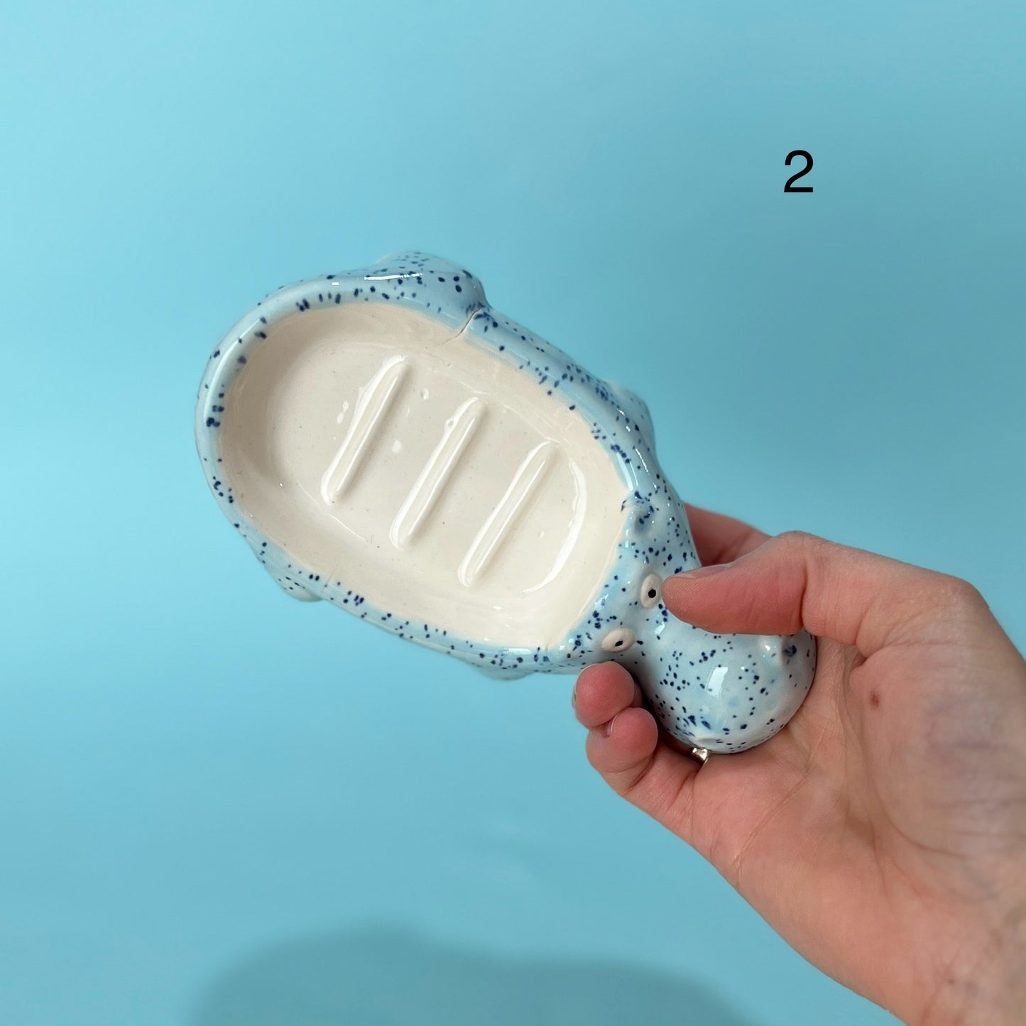 Blue Hippo Soap Dish (seconds)