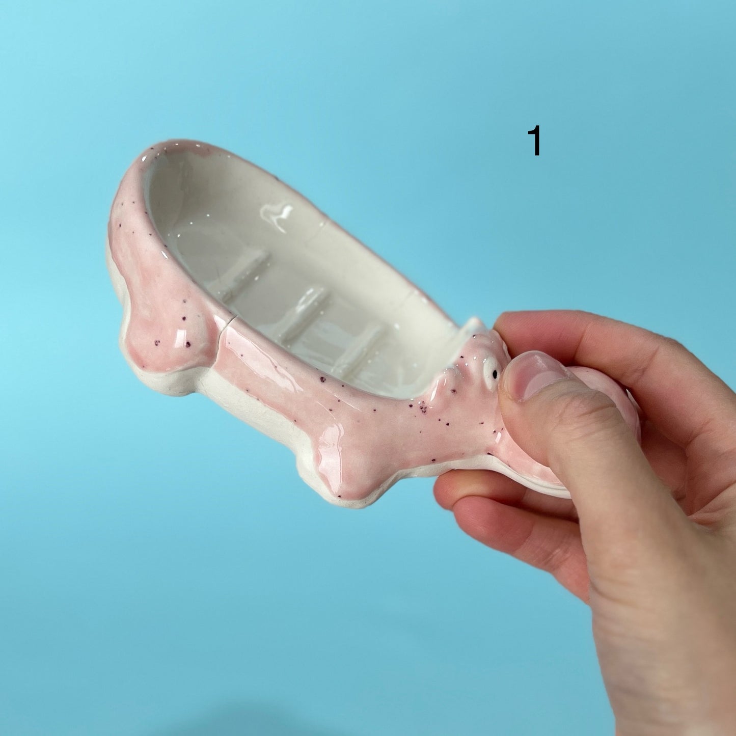 Pink Hippo Soap Dish (seconds)