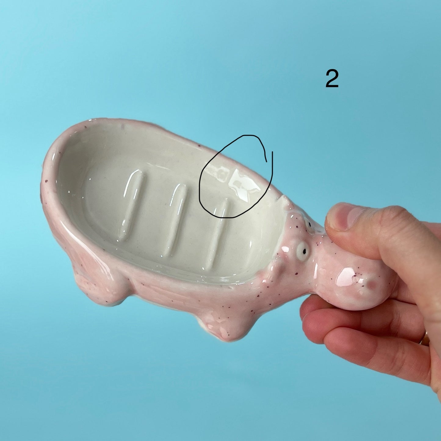 Pink Hippo Soap Dish (seconds)