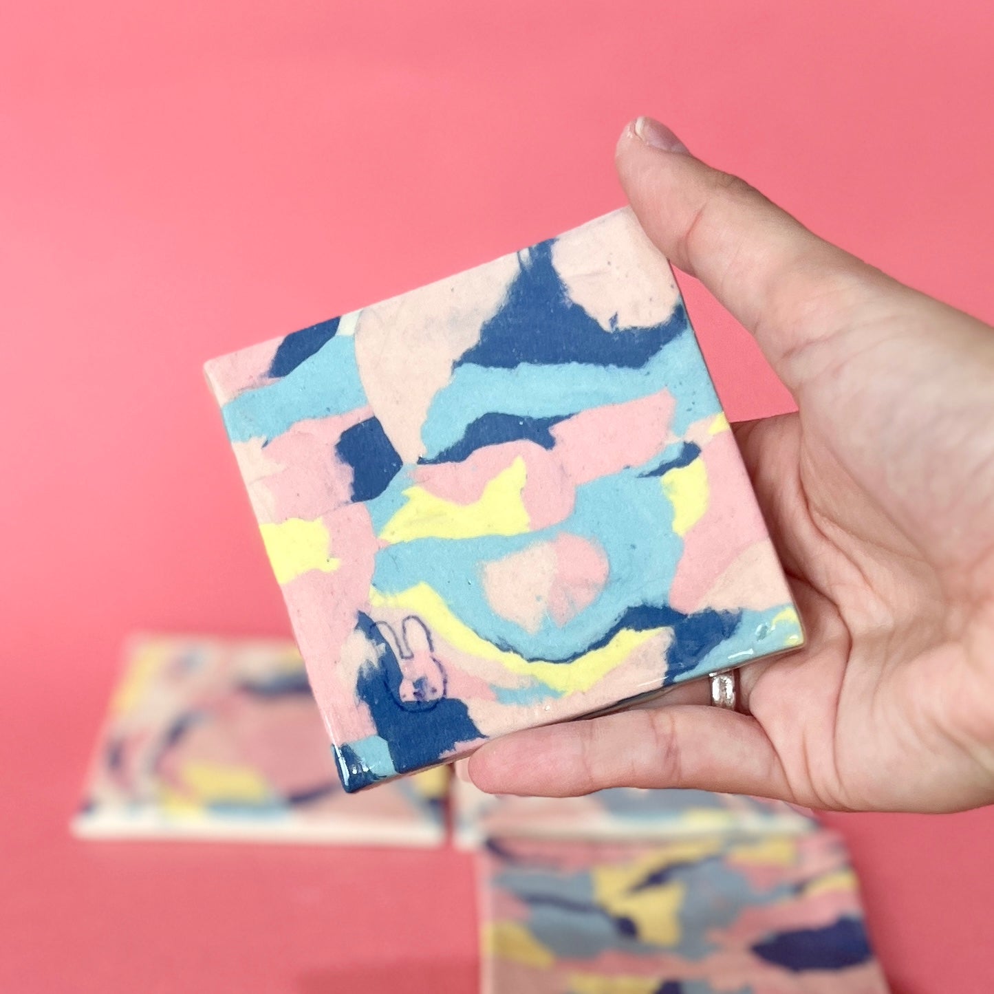 Rainbow Ceramic Coasters (SAMPLE)