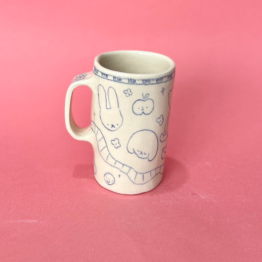 Checkerboard Scribble Mug (SECONDS - not food safe)