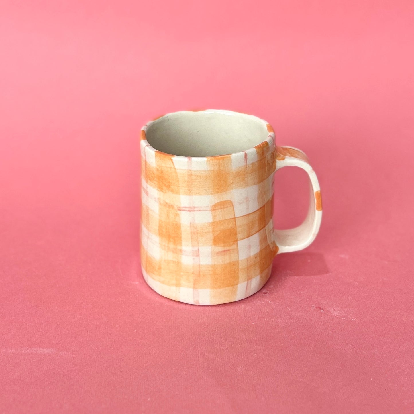 Orange Checkerboard Mug (SECONDS - not food safe)